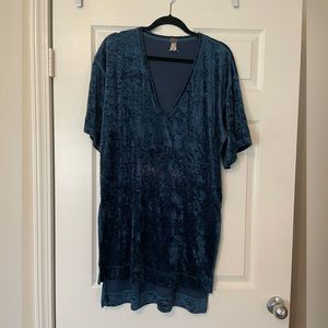Free people teal blue oversized tunic